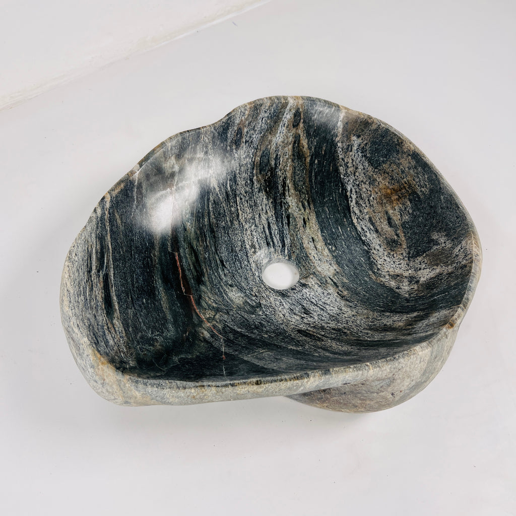 Black Brushed Irregular River Stone Sink