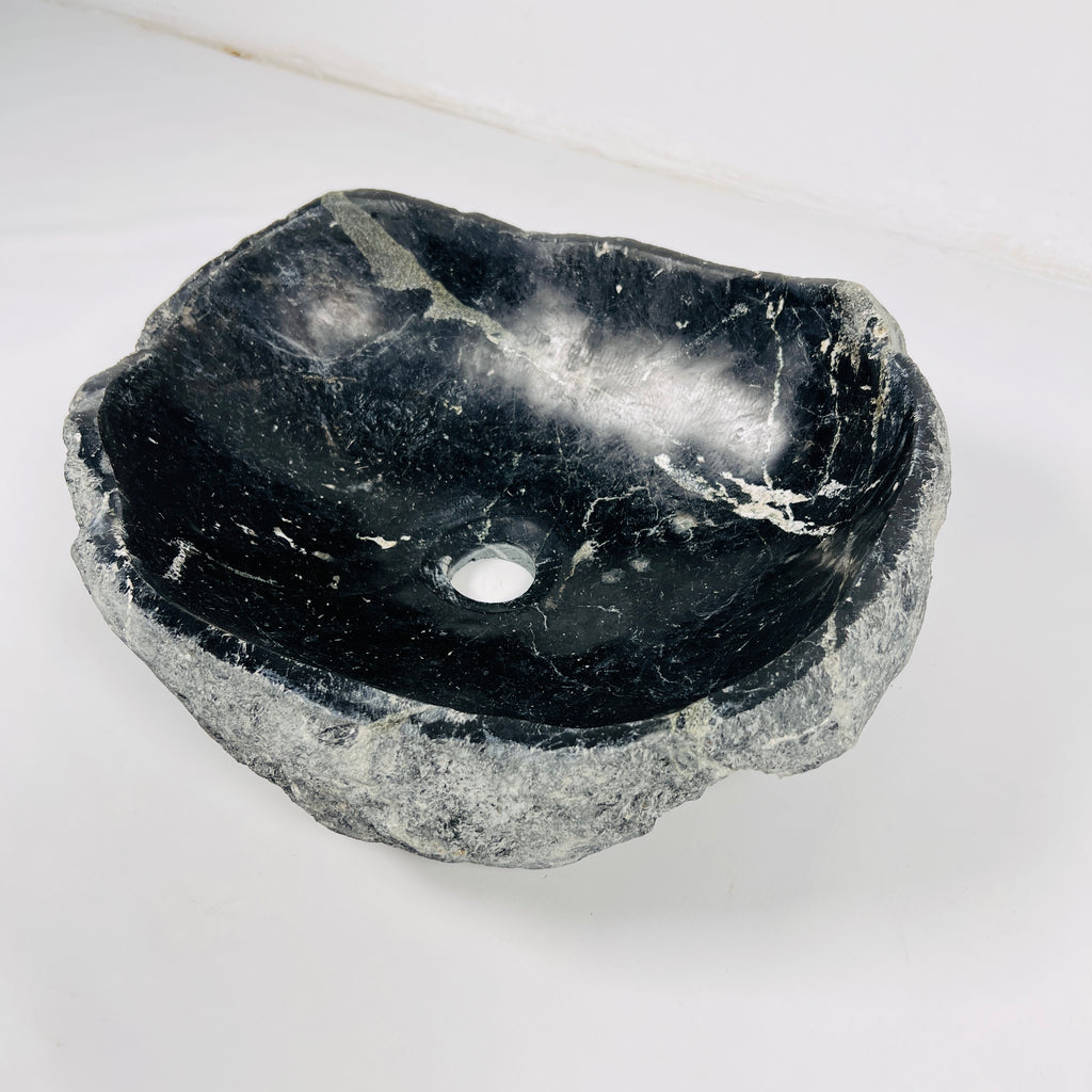 Black Irregular River Stone Sink