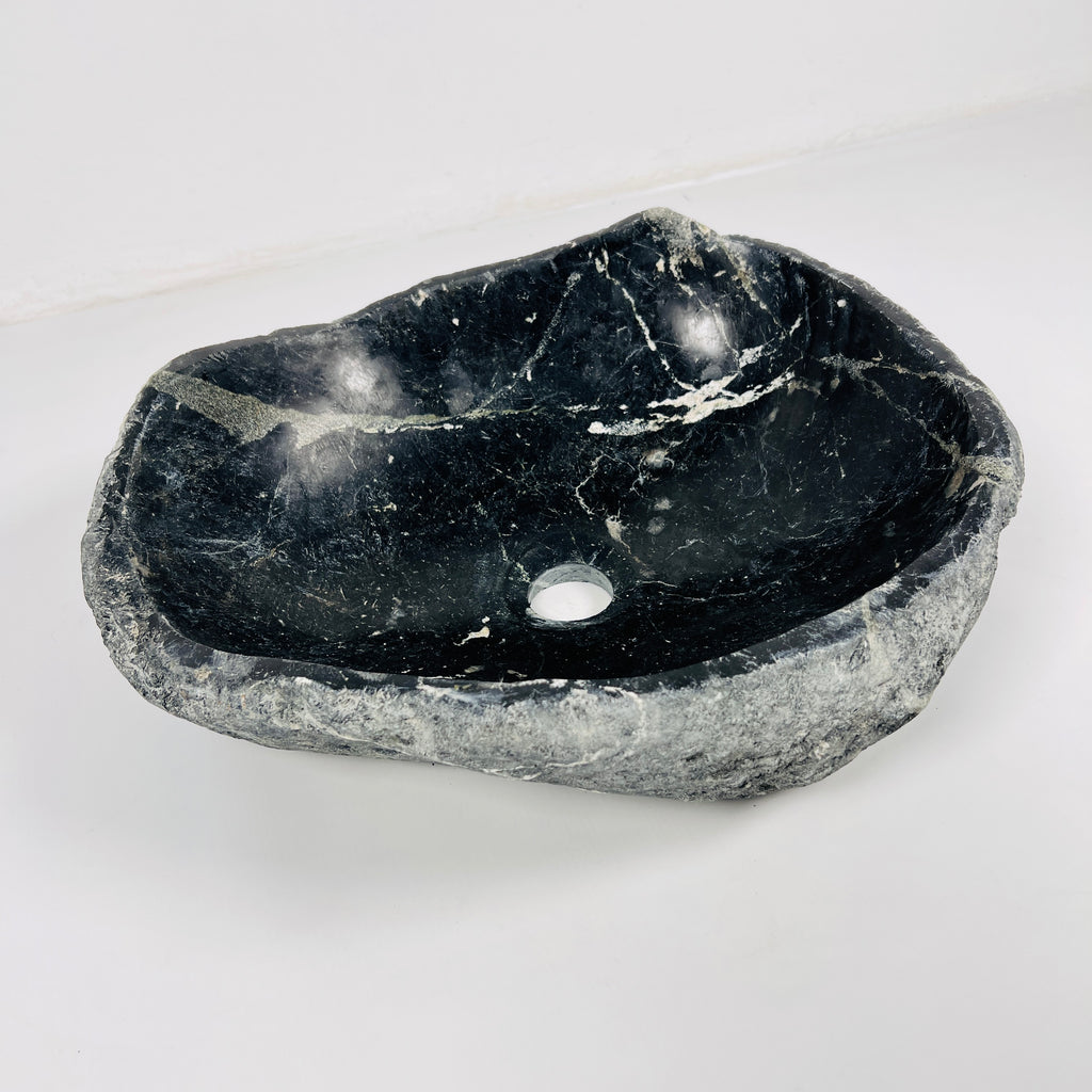 Black Irregular River Stone Sink