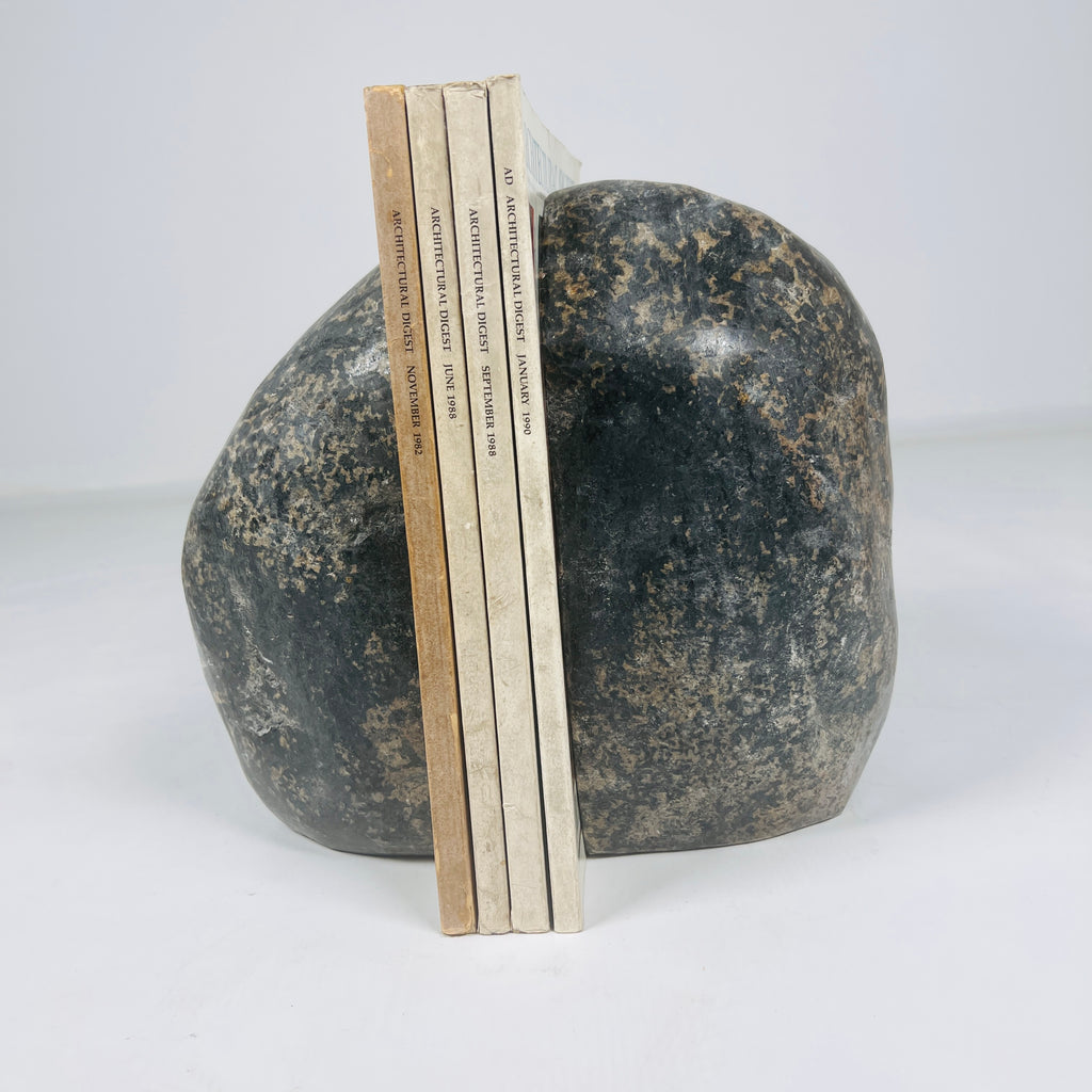 Black with Blotches Riverstone Bookend