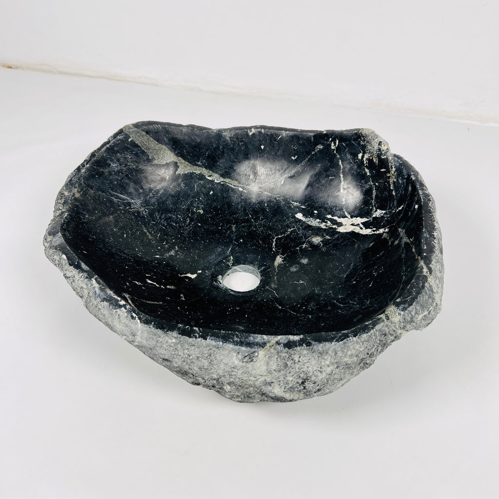 Black Irregular River Stone Sink