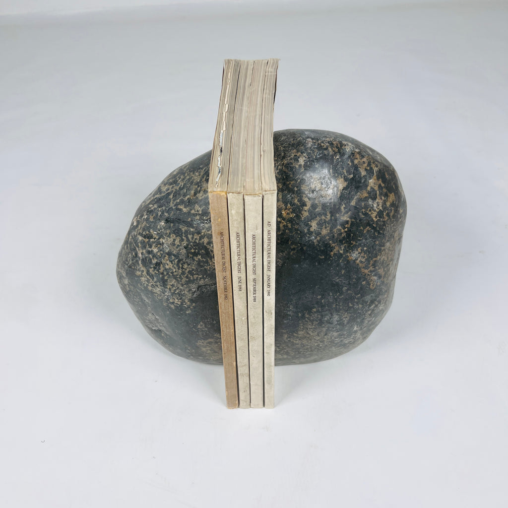 Black with Blotches Riverstone Bookend