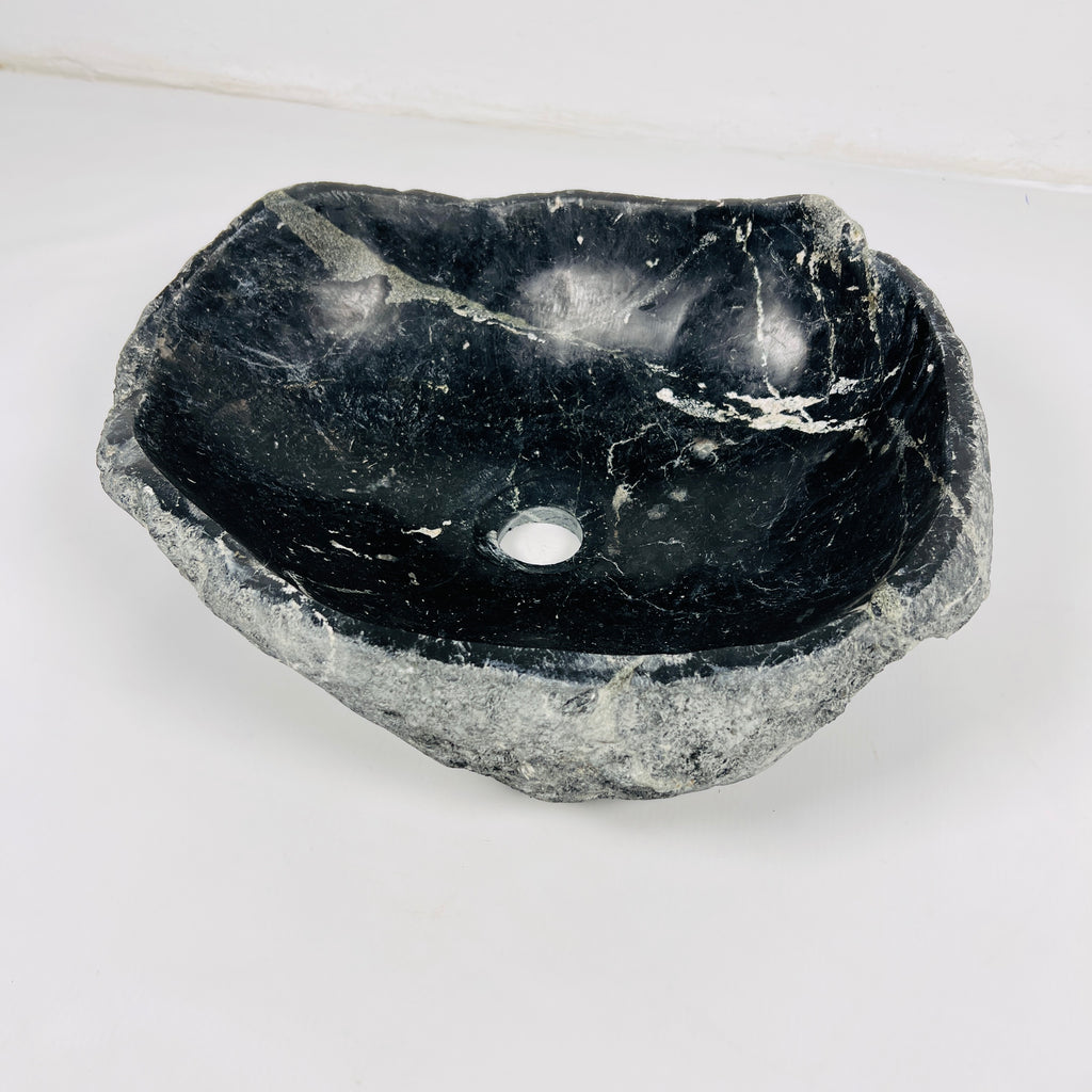 Black Irregular River Stone Sink