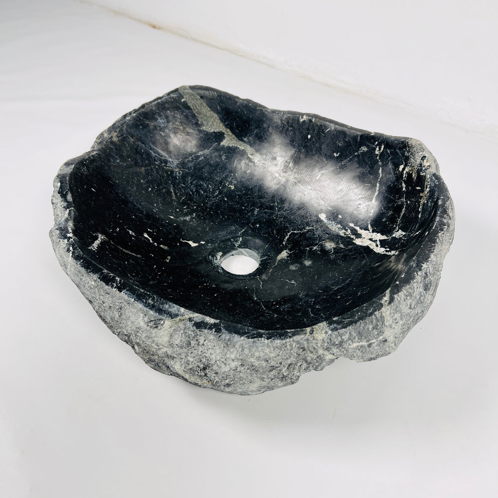 Black Irregular River Stone Sink