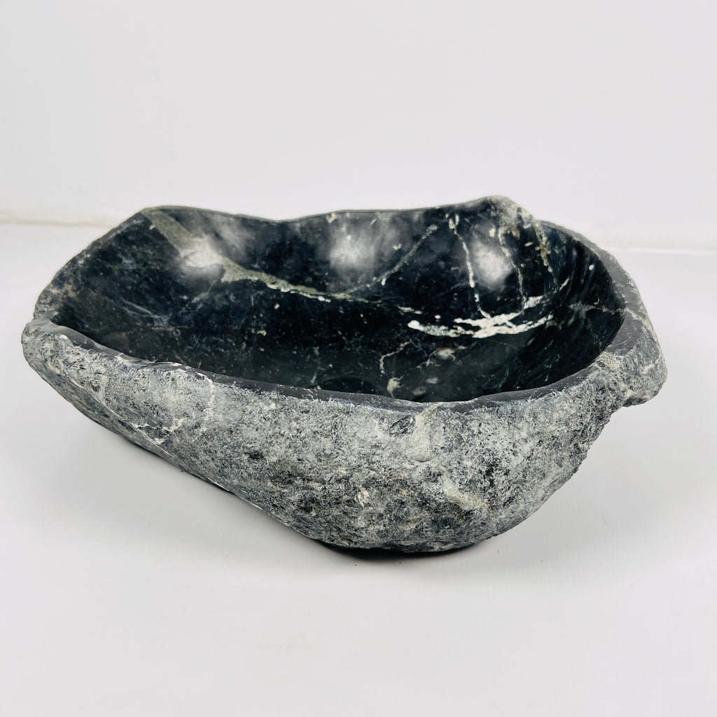 Black Irregular River Stone Sink