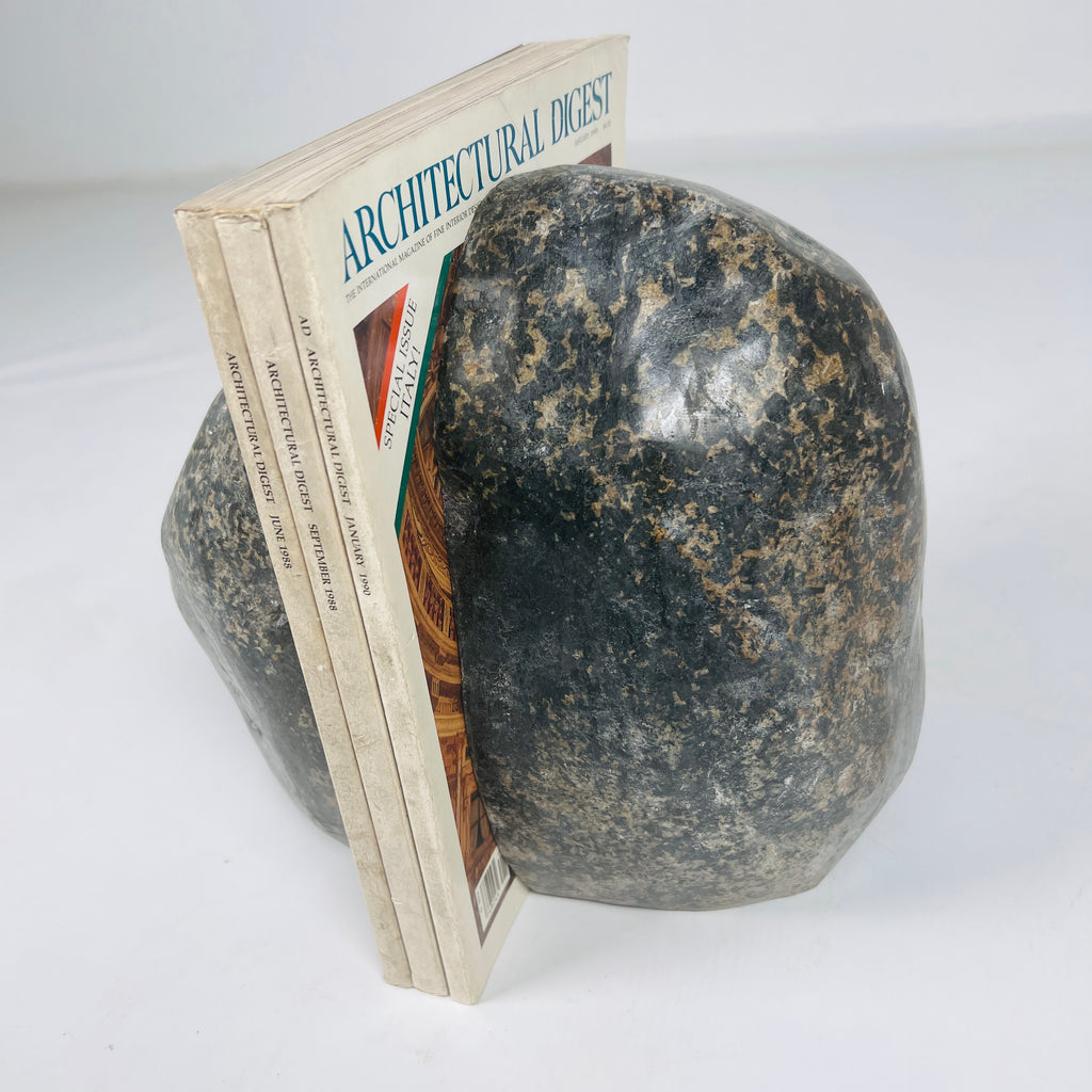 Black with Blotches Riverstone Bookend