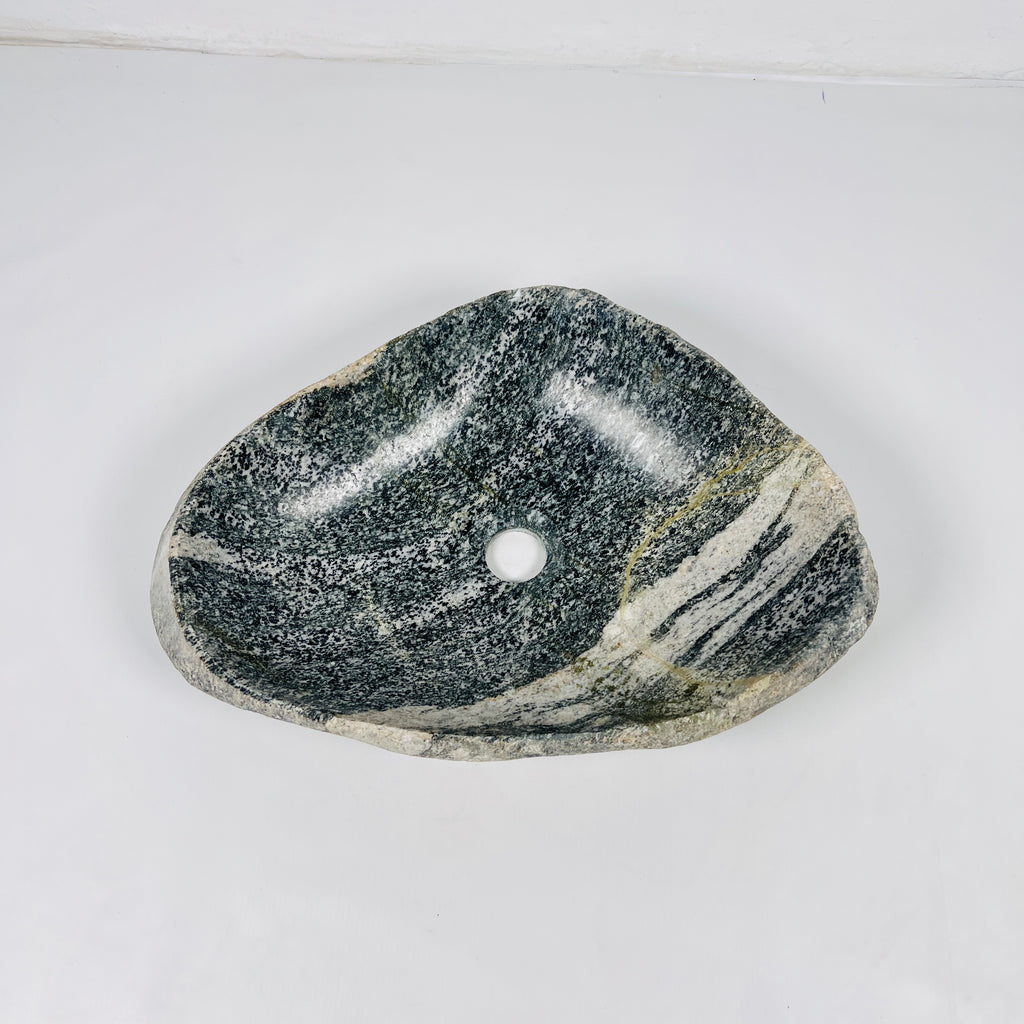 Green Brushed Irregular River Stone Sink