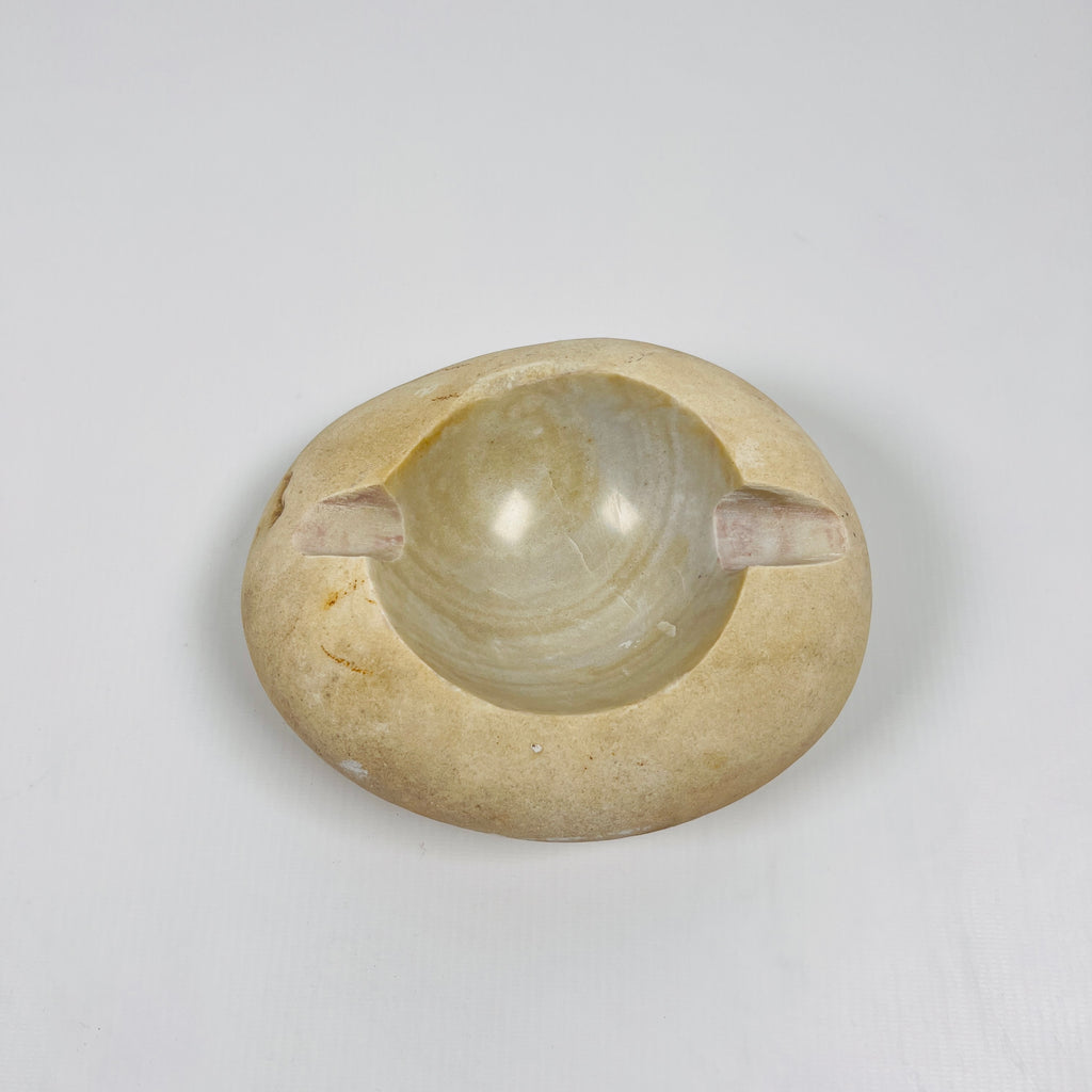 River Stone Eggshell Swirled Ash Tray