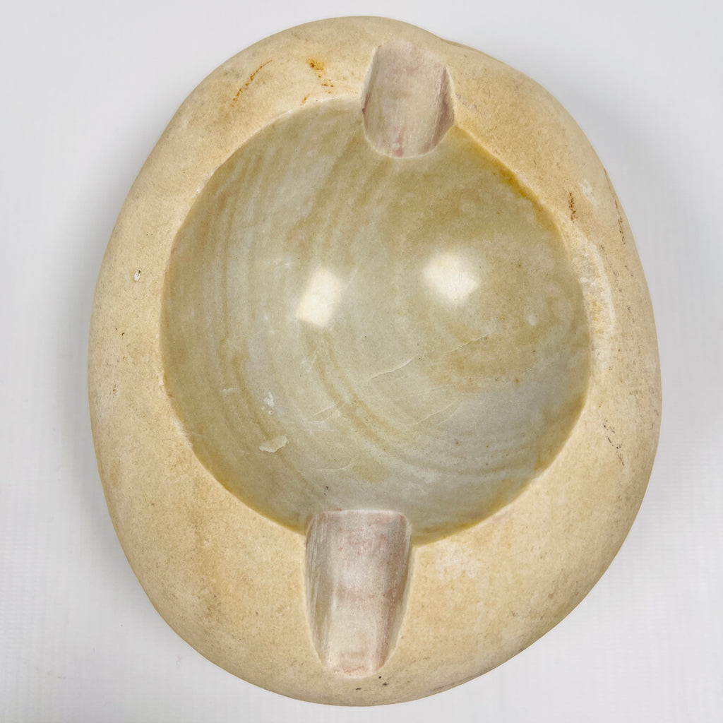 River Stone Eggshell Swirled Ash Tray