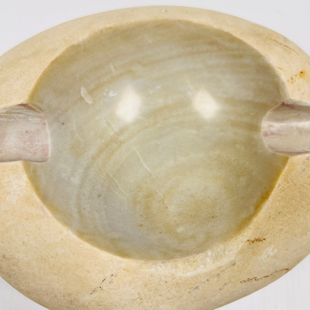 River Stone Eggshell Swirled Ash Tray