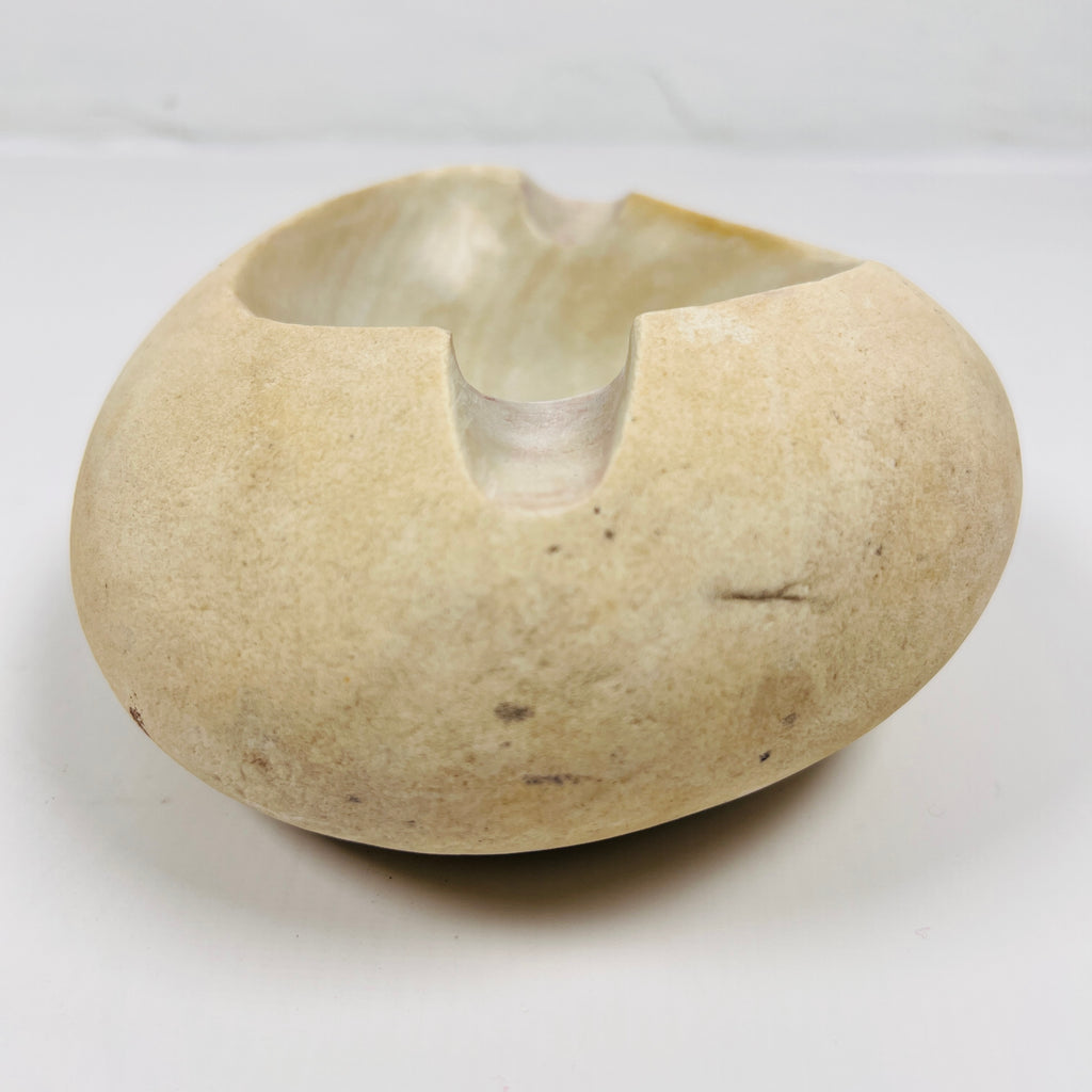 River Stone Eggshell Swirled Ash Tray