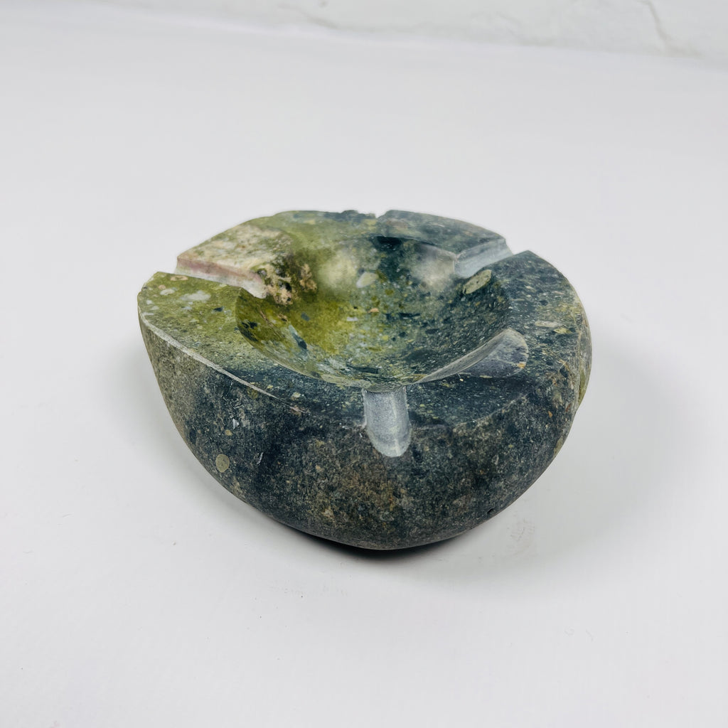 River Stone Lime Green Marked Ash Tray