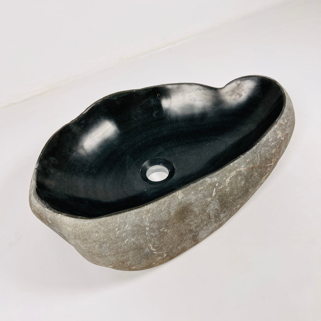 Jet Black Centre Riverstone Sink