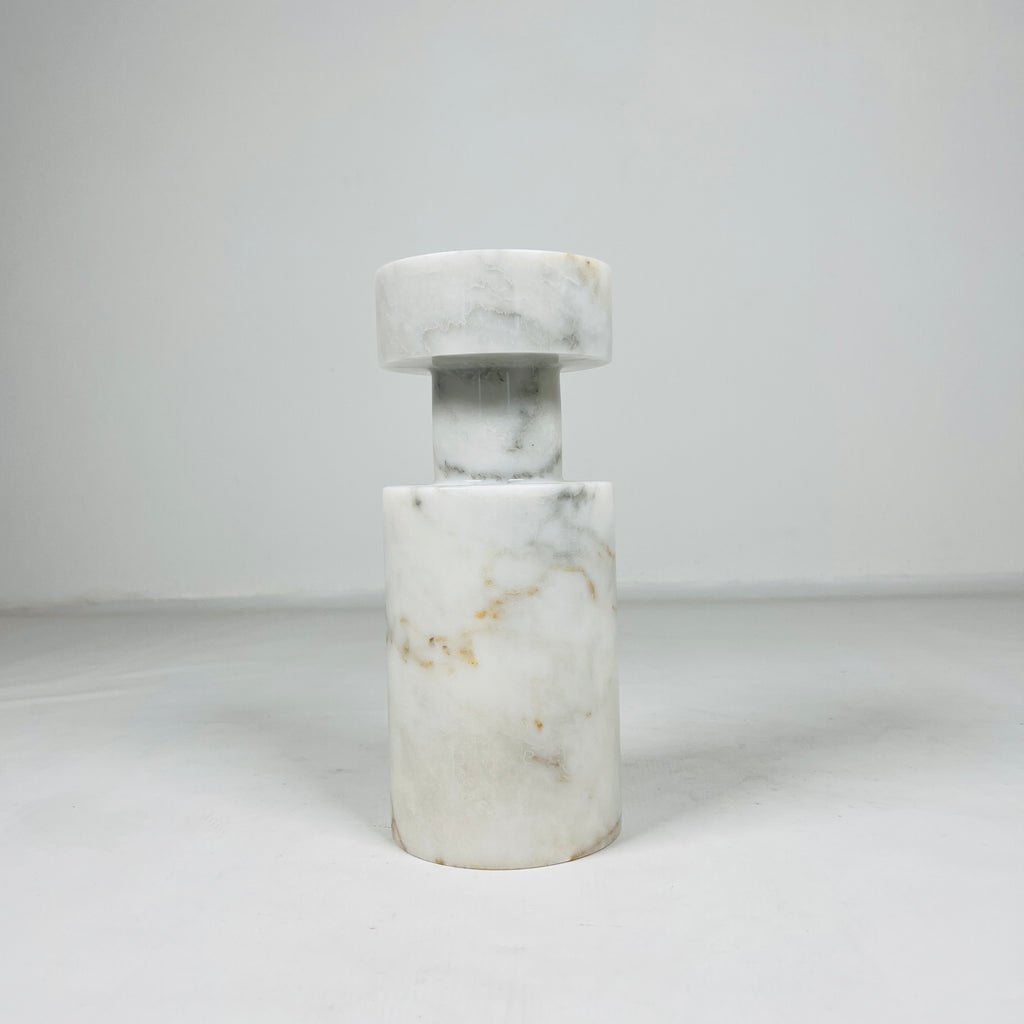 White Marble Candle Stand / Vase