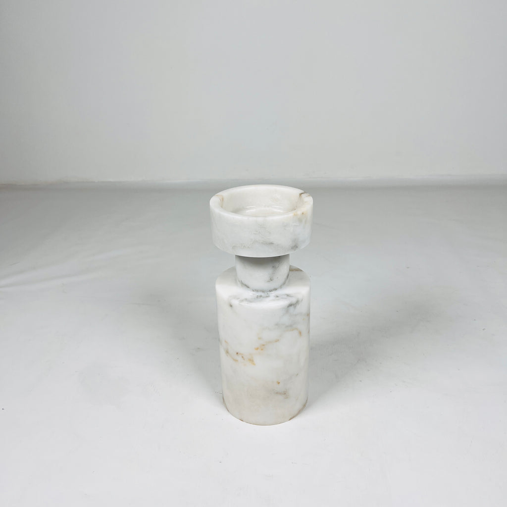 White Marble Candle Stand / Vase