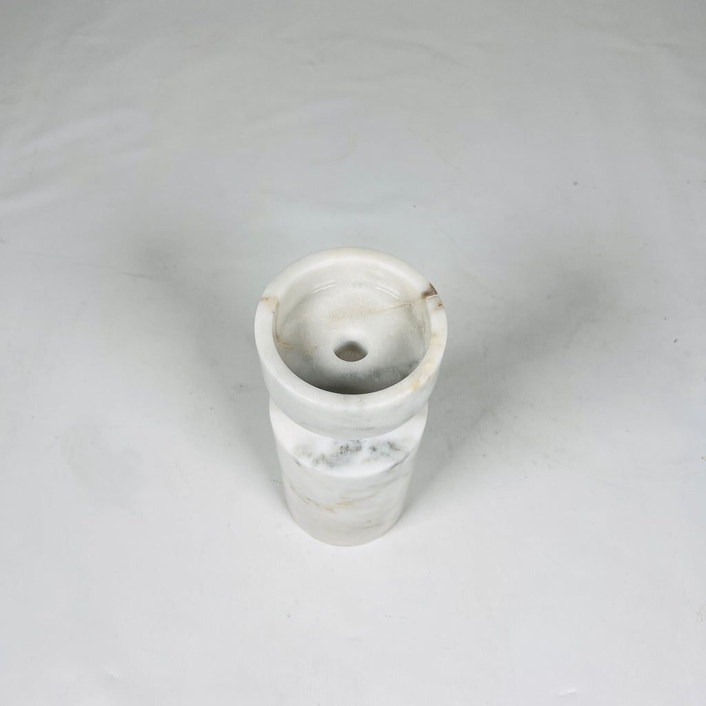 White Marble Candle Stand / Vase