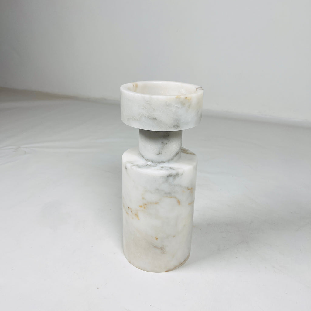 White Marble Candle Stand / Vase