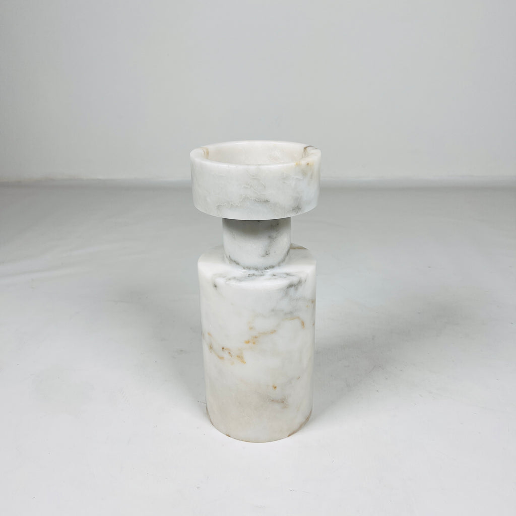 White Marble Candle Stand / Vase