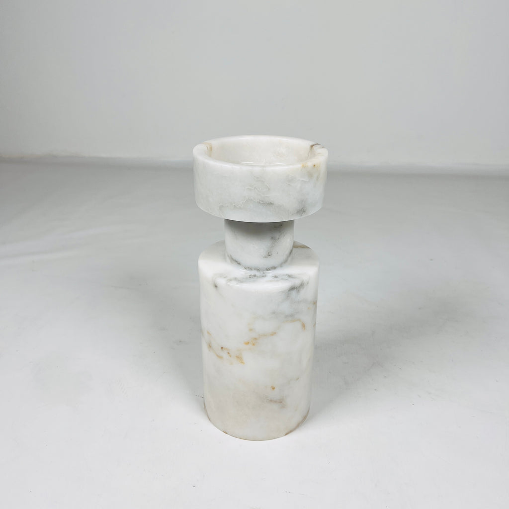 White Marble Candle Stand / Vase