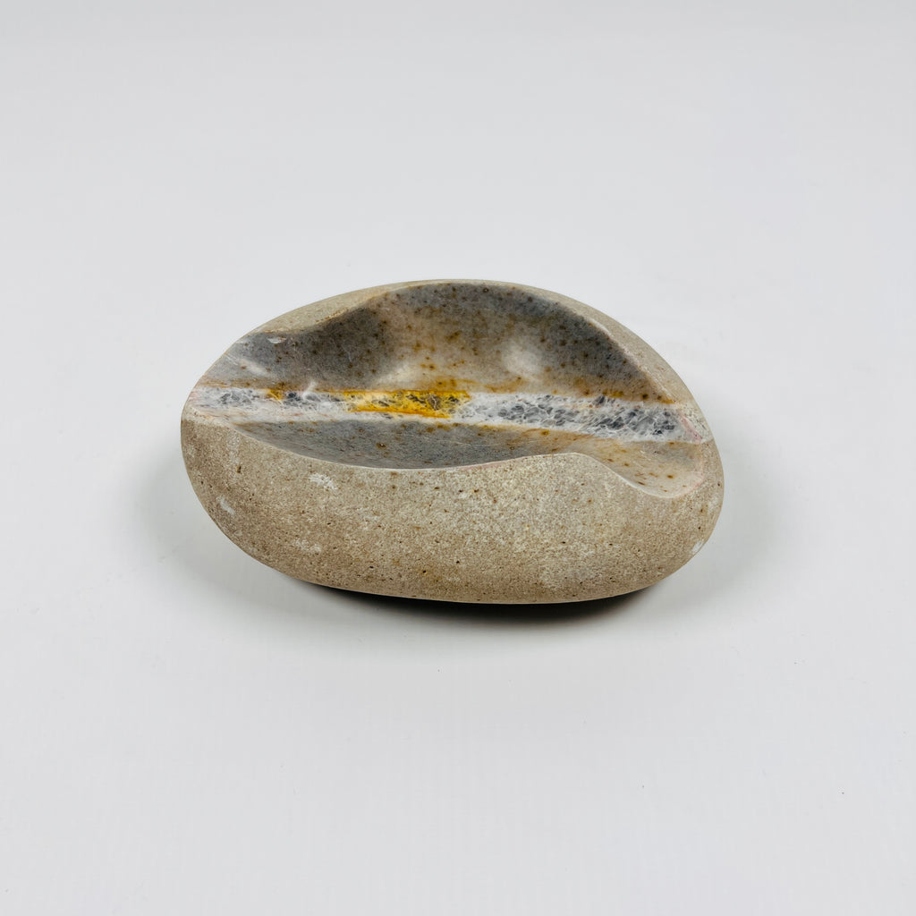 River Stone Amber Lined Ash Tray