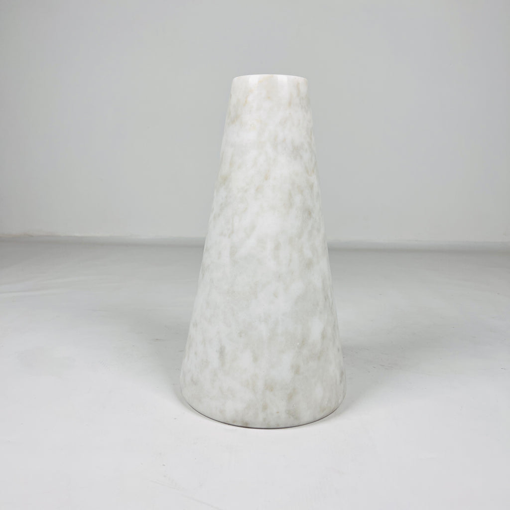 White and Gray Funnel Abstract Vase