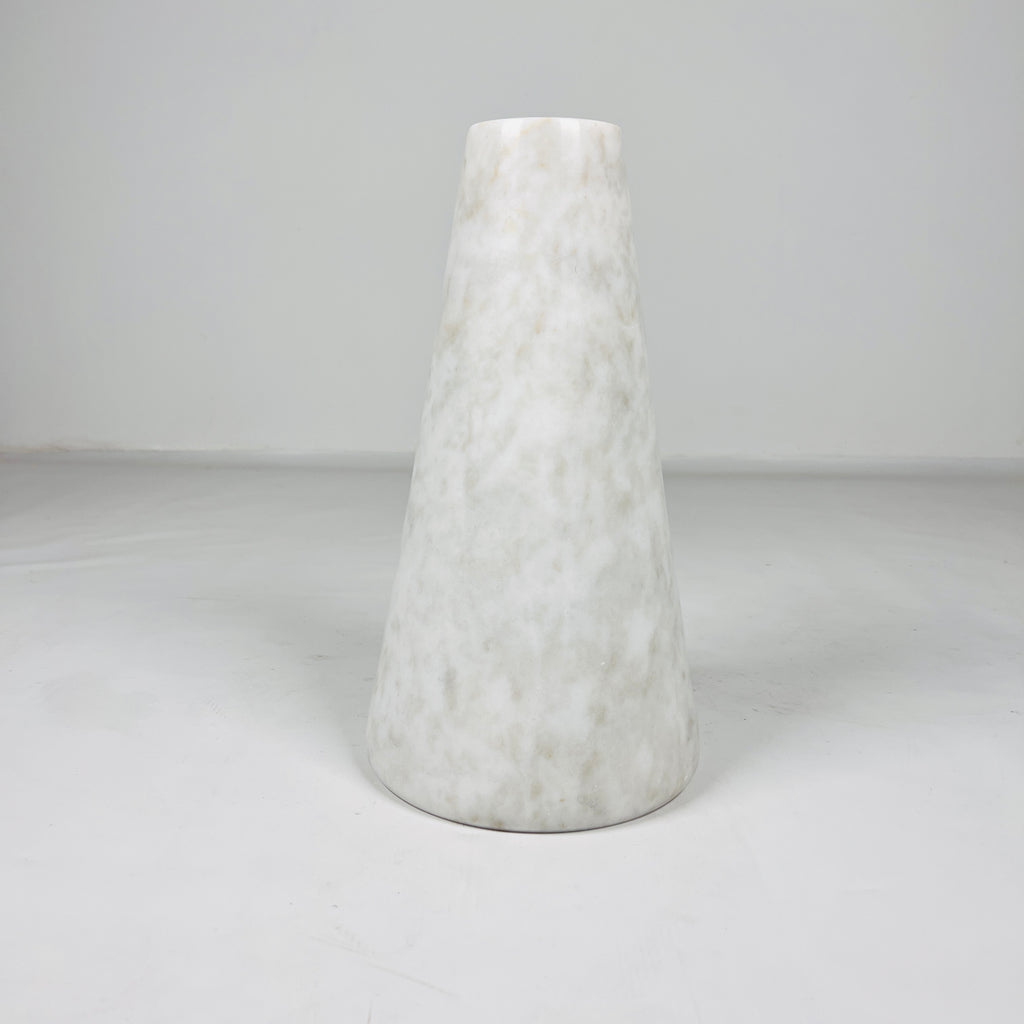 White and Gray Funnel Abstract Vase