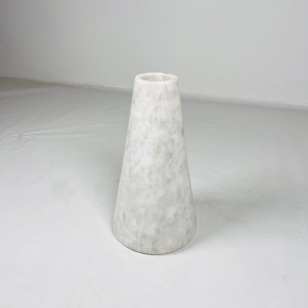 White and Gray Funnel Abstract Vase