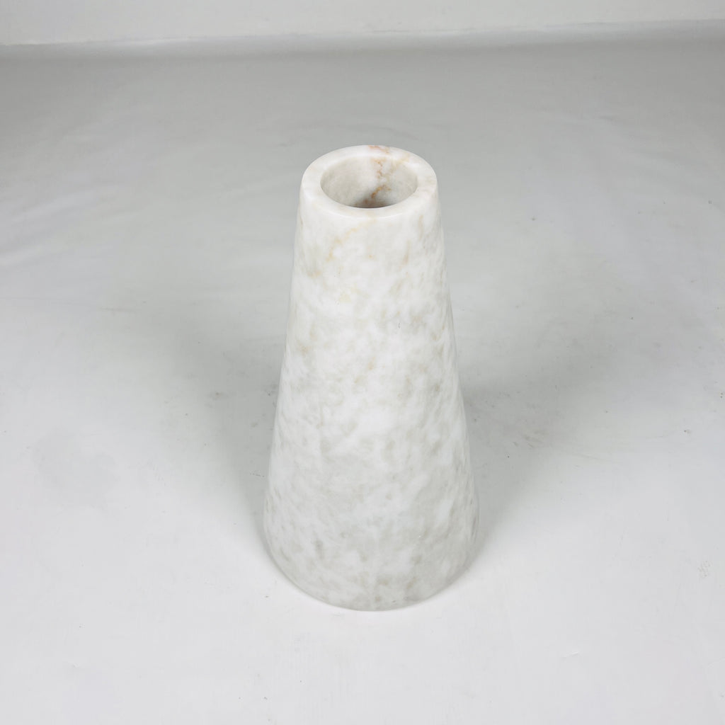 White and Gray Funnel Abstract Vase