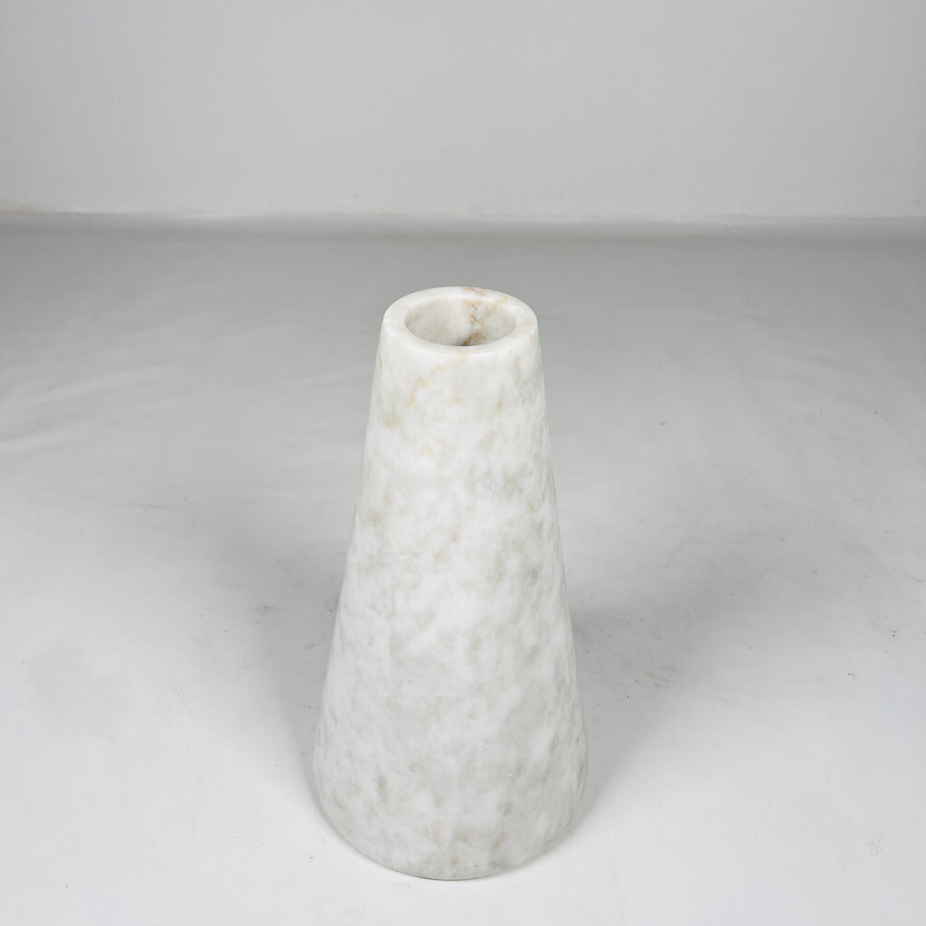 White and Gray Funnel Abstract Vase