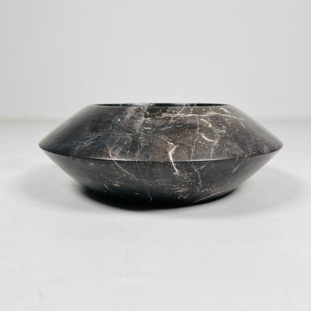 Black With Veins Marble Bowl