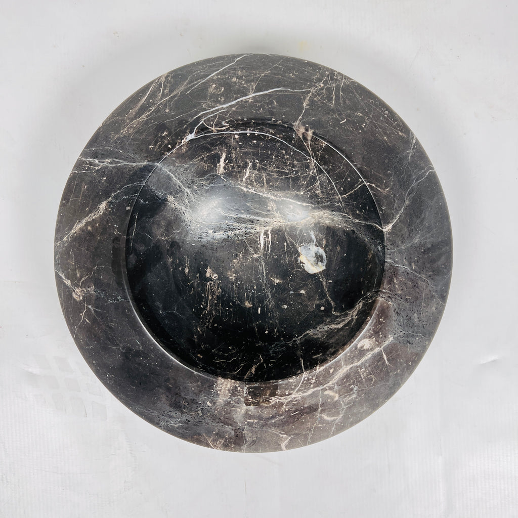 Black With Veins Marble Bowl