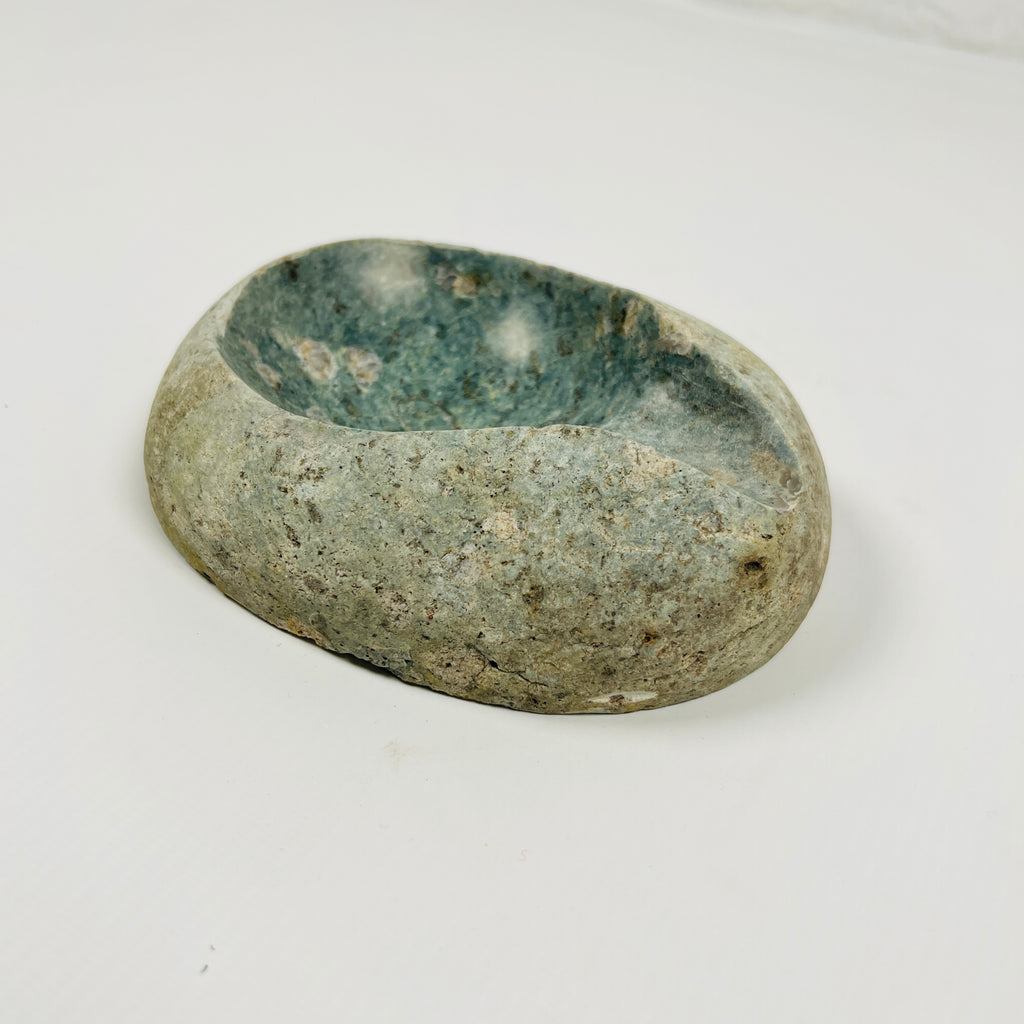 River Stone Emerald Green Tainted Ash Tray