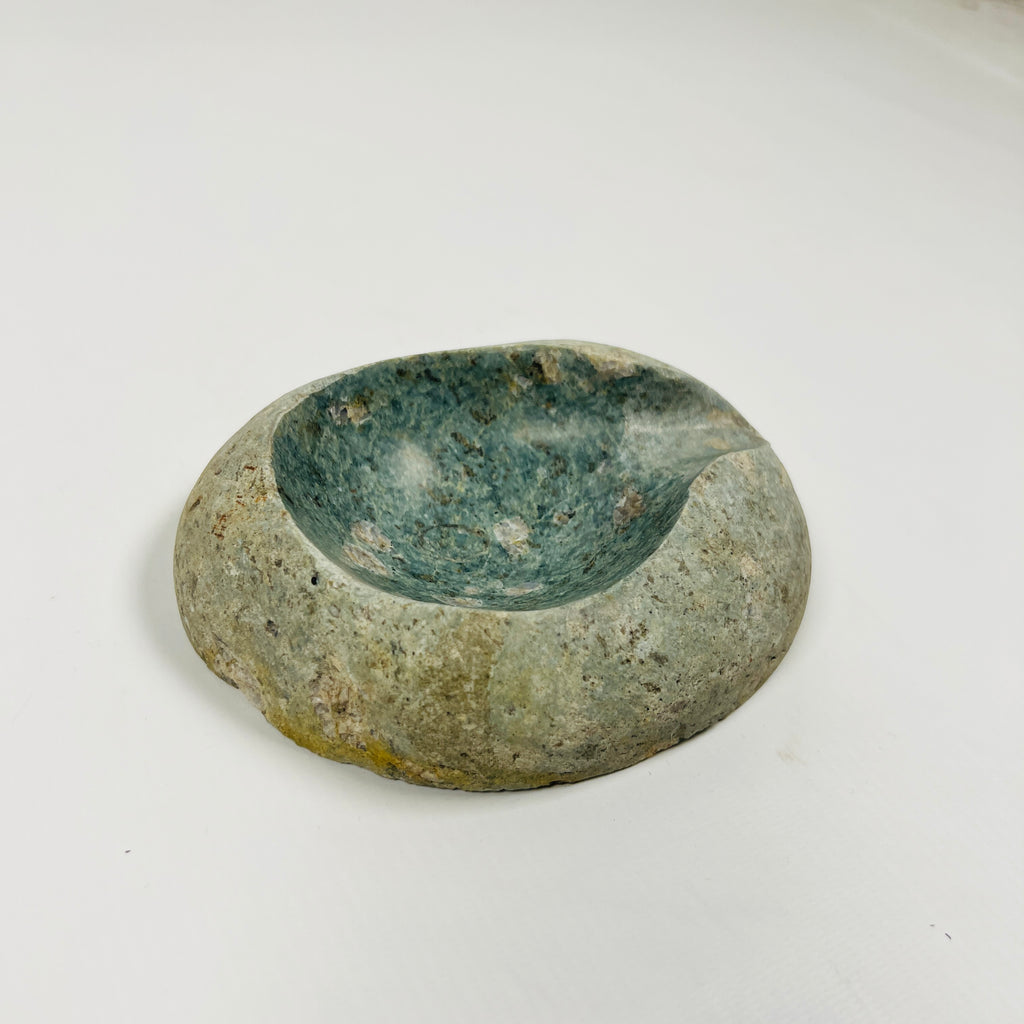 River Stone Emerald Green Tainted Ash Tray