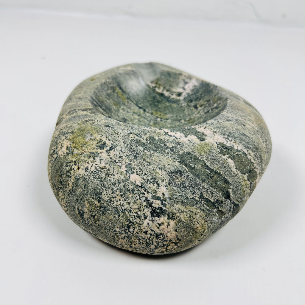 River Stone Streaked Moss Ash Tray