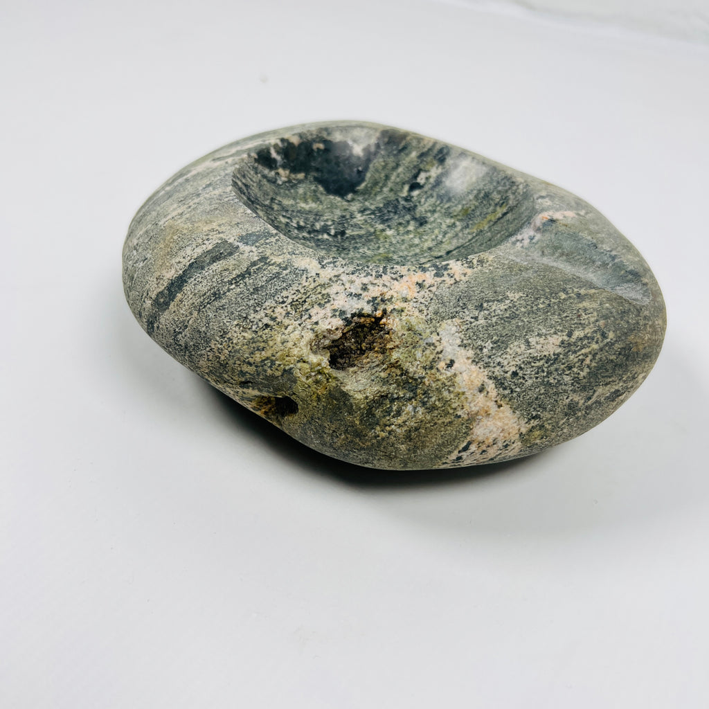 River Stone Streaked Moss Ash Tray