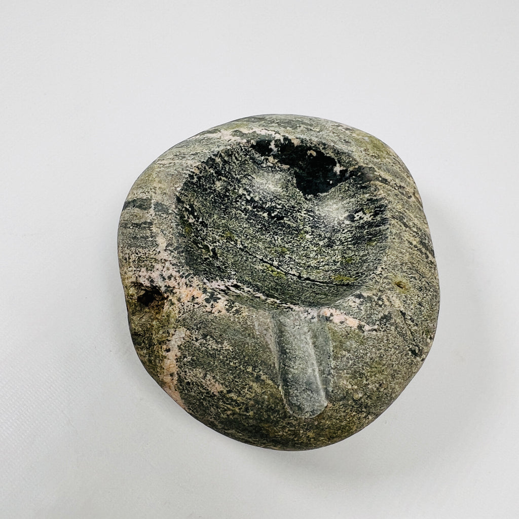 River Stone Streaked Moss Ash Tray