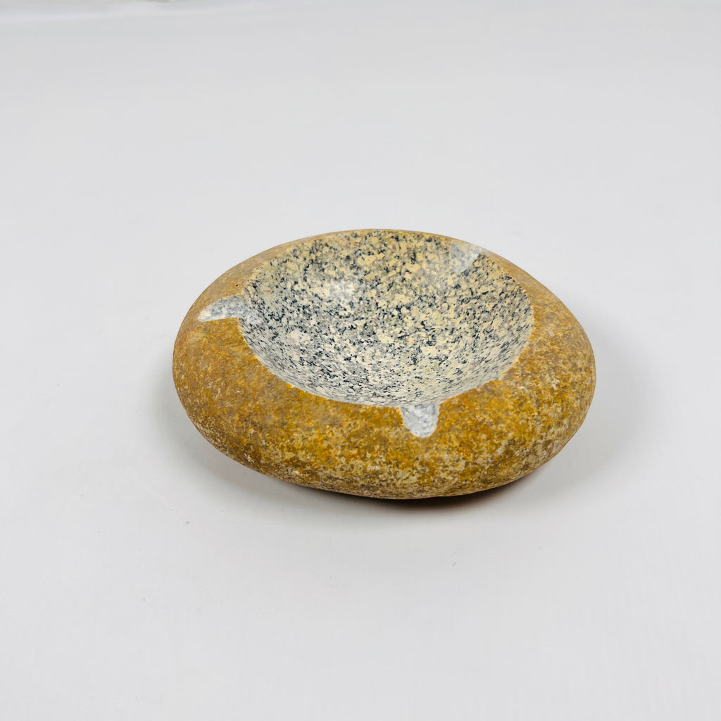 River Stone Mustard Spotted Ash Tray