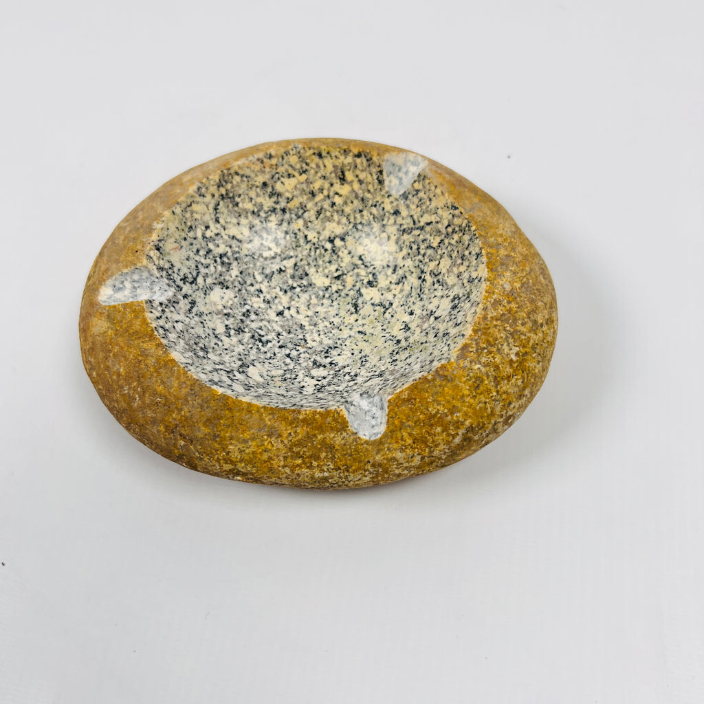 River Stone Mustard Spotted Ash Tray