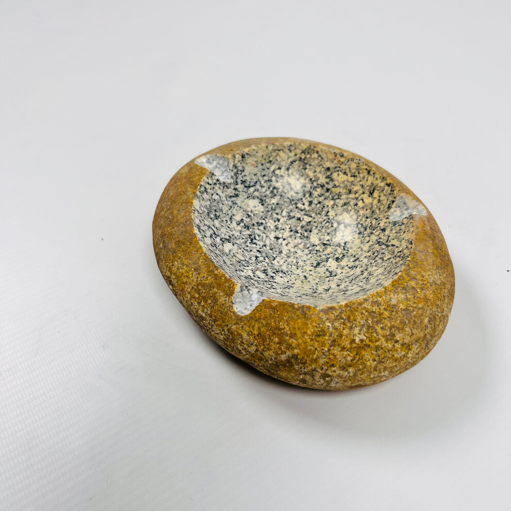 River Stone Mustard Spotted Ash Tray