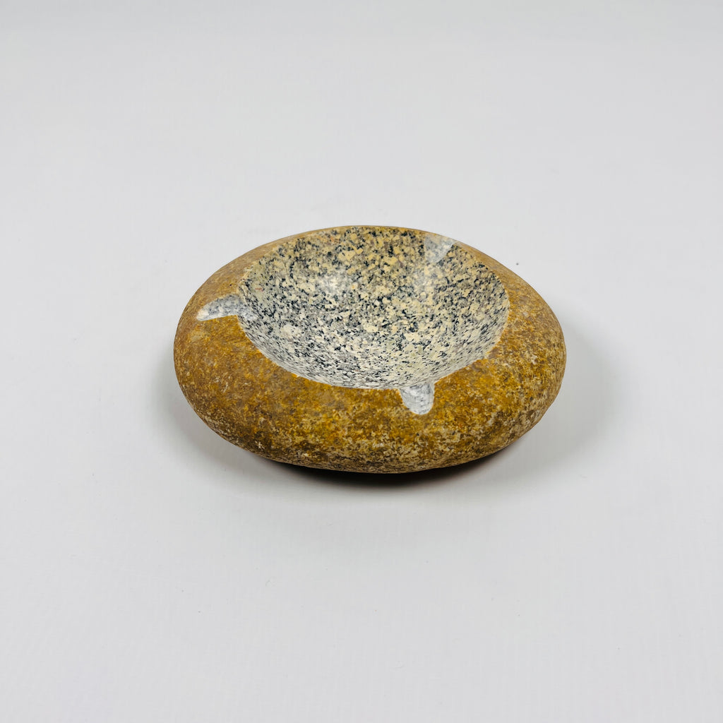 River Stone Mustard Spotted Ash Tray