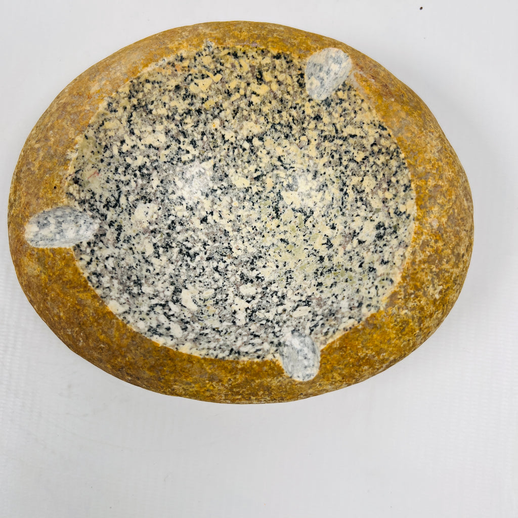 River Stone Mustard Spotted Ash Tray