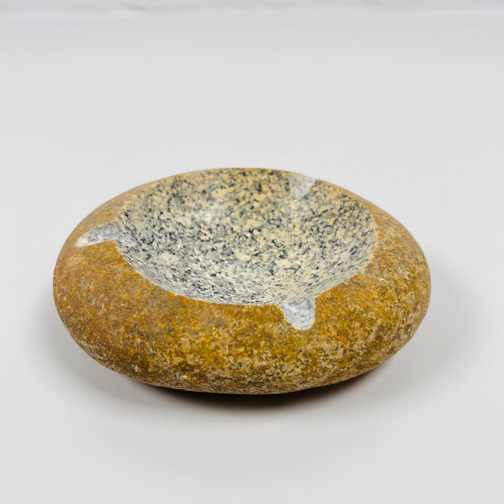 River Stone Mustard Spotted Ash Tray