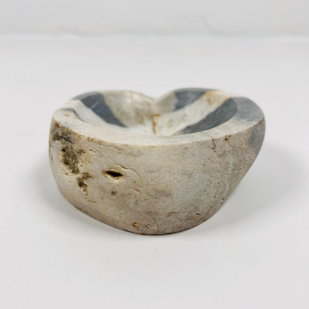 River Stone White Lined Grey Ash Tray