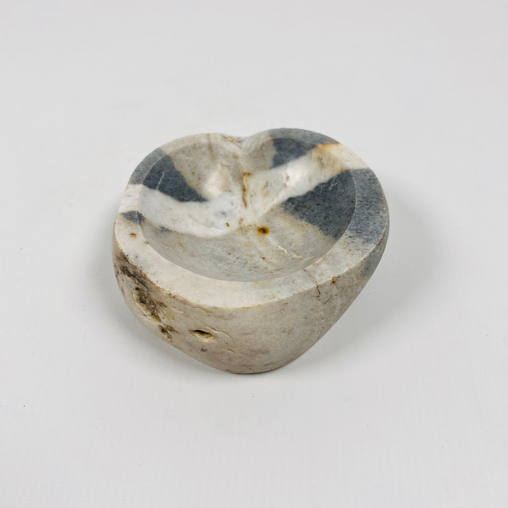 River Stone White Lined Grey Ash Tray