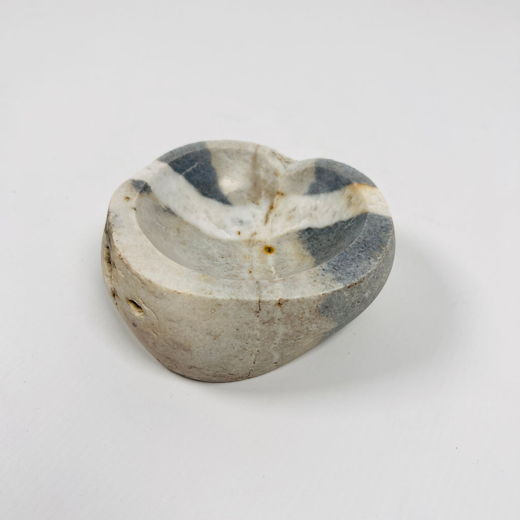 River Stone White Lined Grey Ash Tray