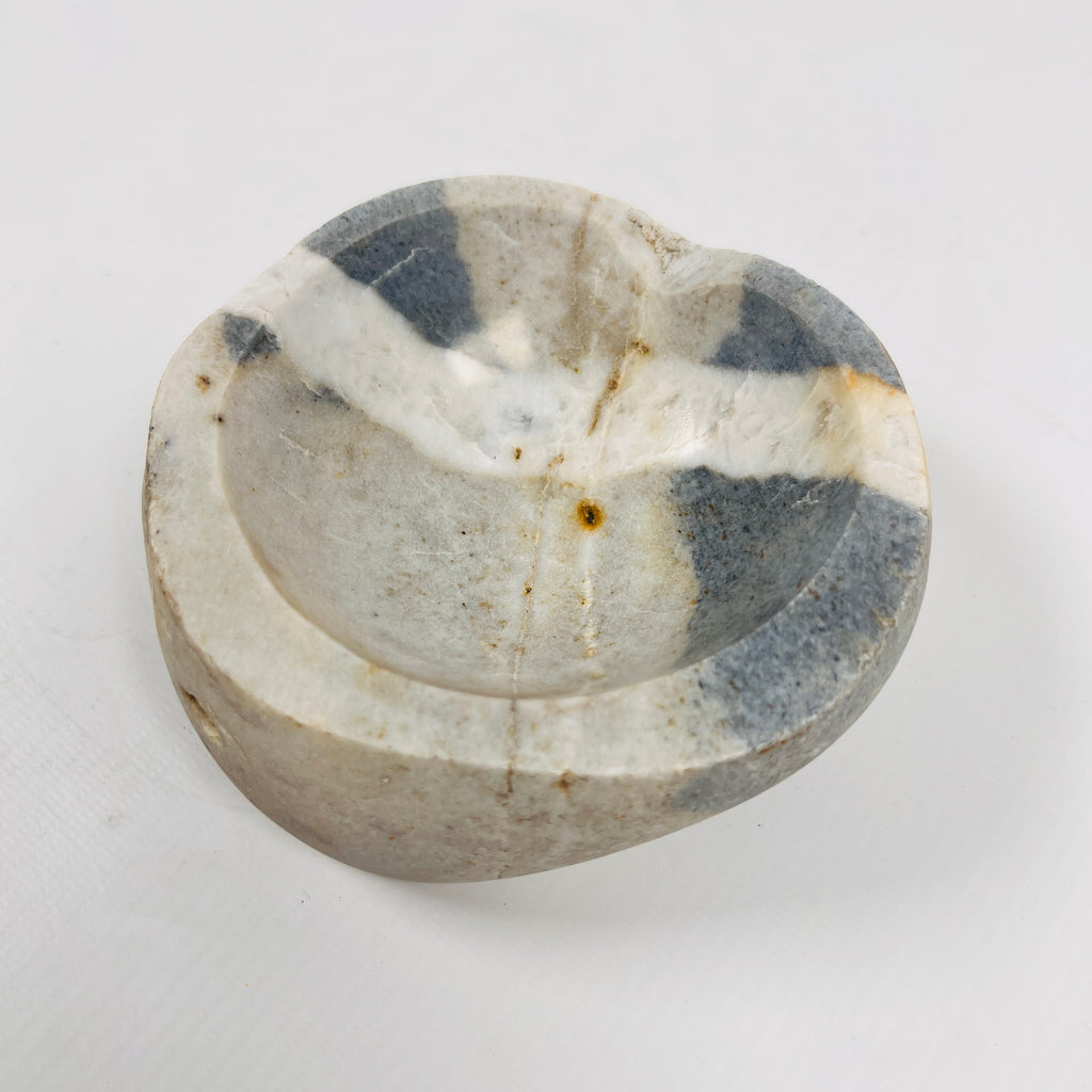 River Stone White Lined Grey Ash Tray