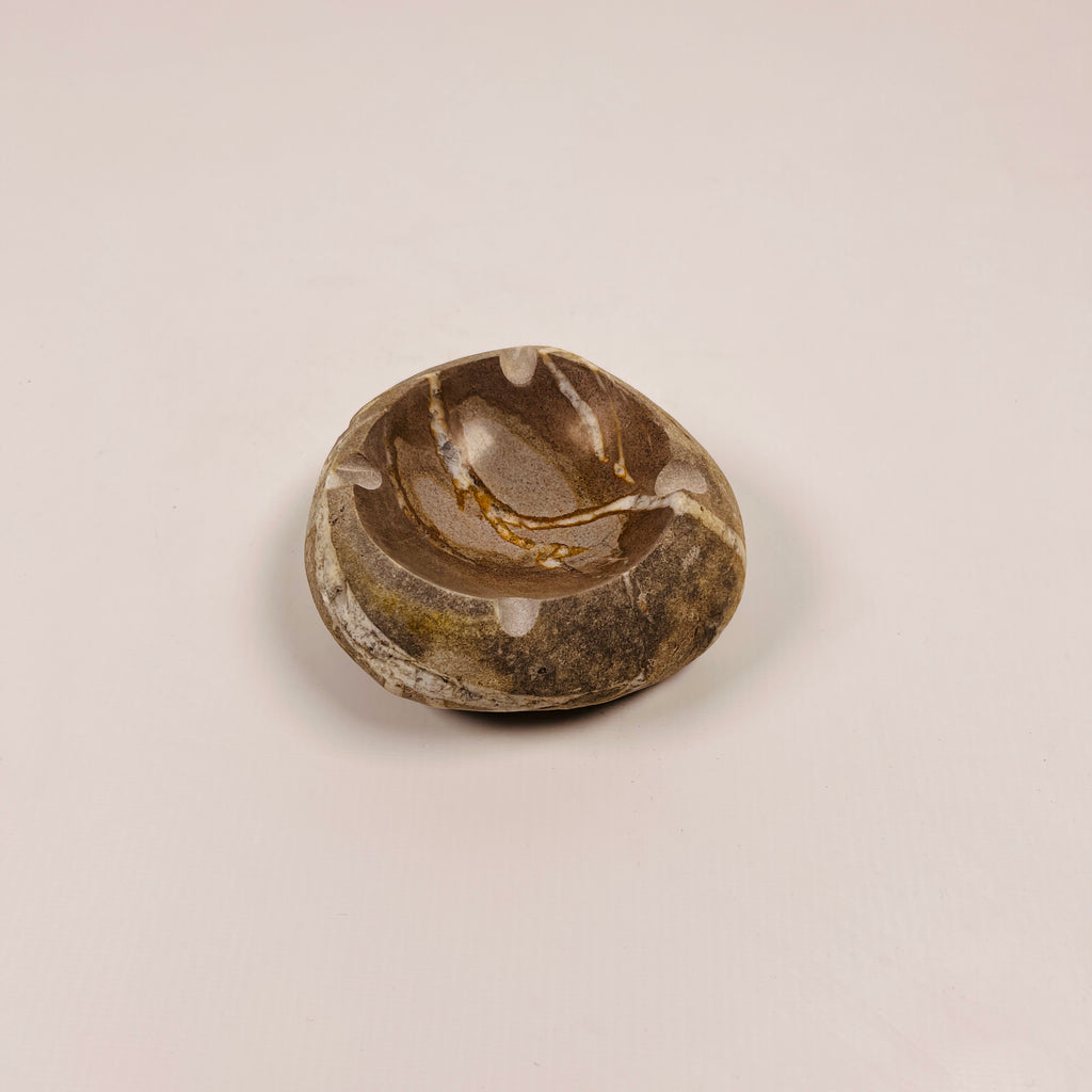 River Stone Amber Flashed Ash Tray