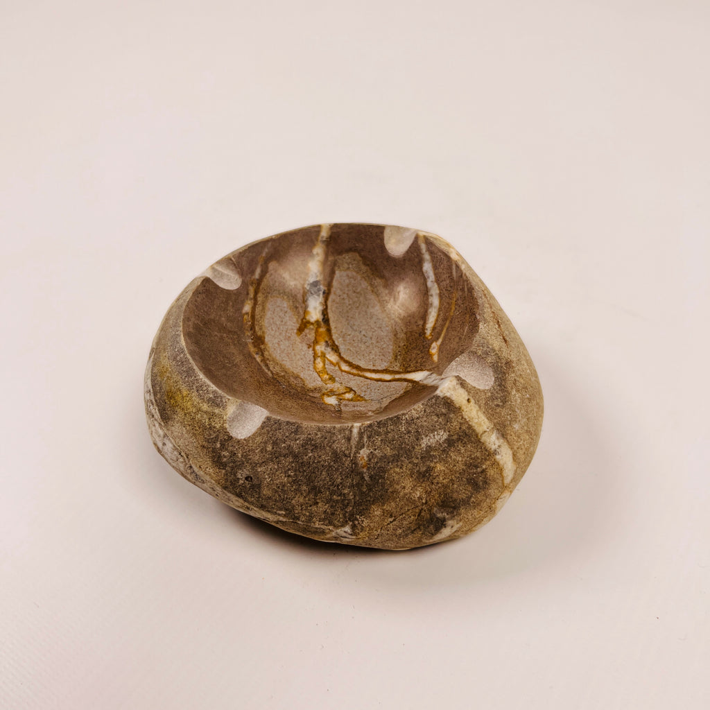 River Stone Amber Flashed Ash Tray