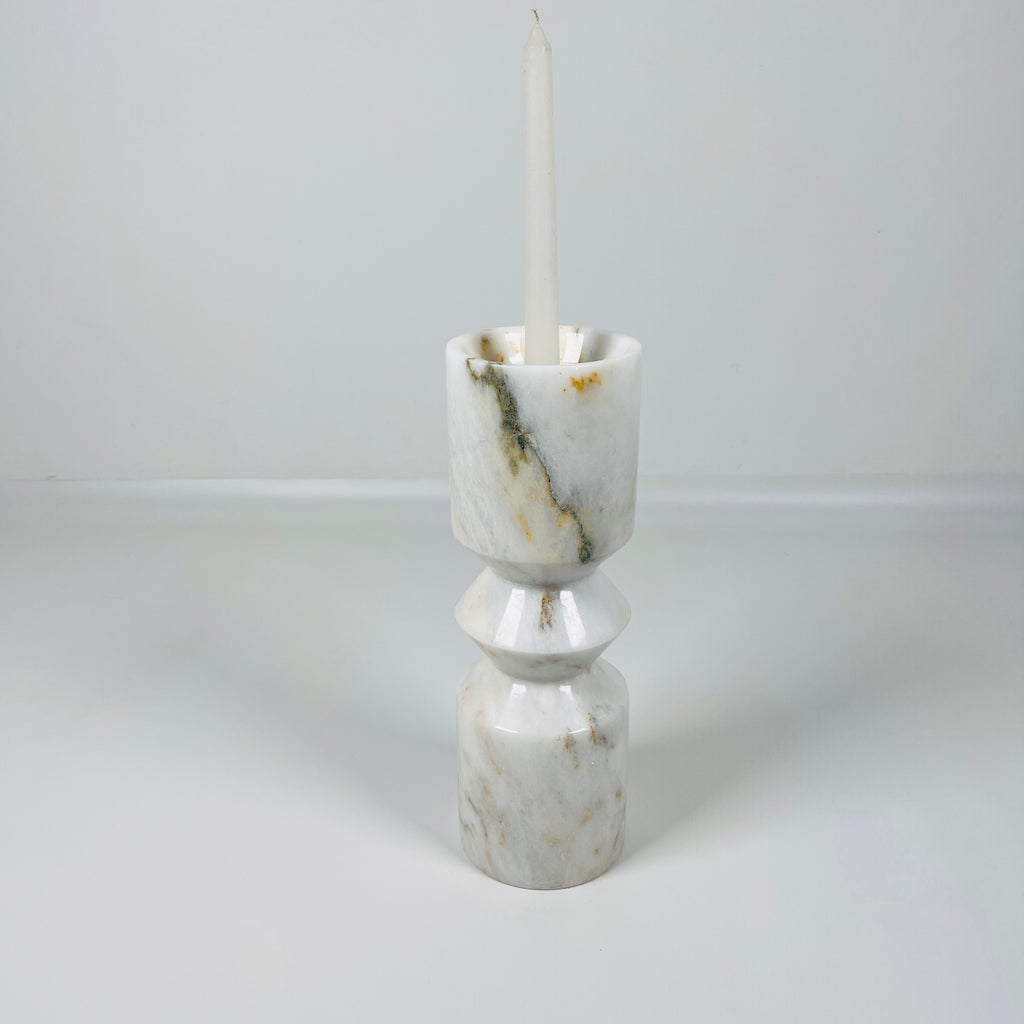 Cheetah White Crested Curve Candle Stand