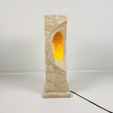 Hollowed Crescent Lamp - Travertine
